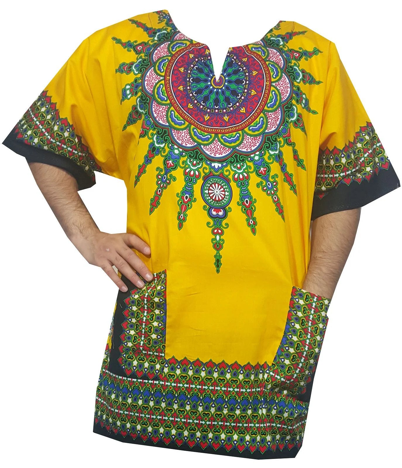 African Shirt for Men Women Dashiki Cotton T Shirt Traditional Tribal Clothing