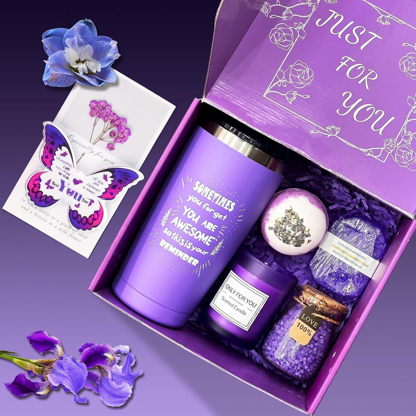 Lavender Spa Kit for Women Gift Set, Lavender Bath Sets for Women Gift, Birthday Gift for Women, Lavender Gift Set for Women