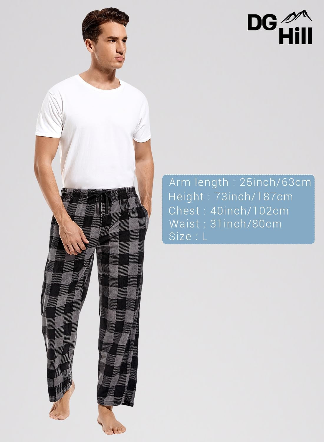 1Pack or 3Pack Mens PJ Pajama Pants Bottoms Fleece Lounge Pants Sleepwear Plaid Pjs with Pockets Microfleece