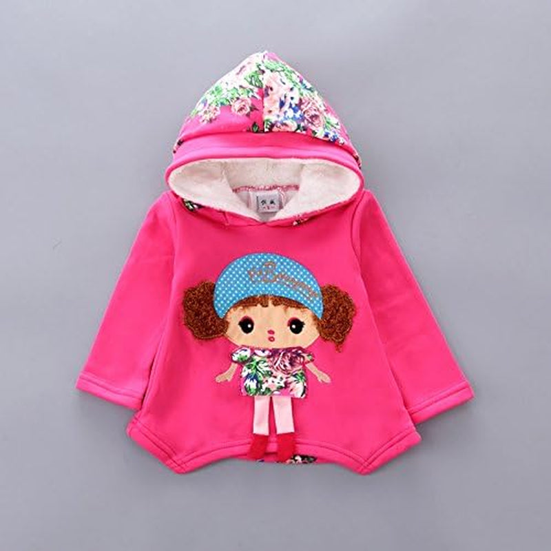 Spring Autumn Winter Little Baby Girls Clothing Set Warm Velvet Hoodie and Pants