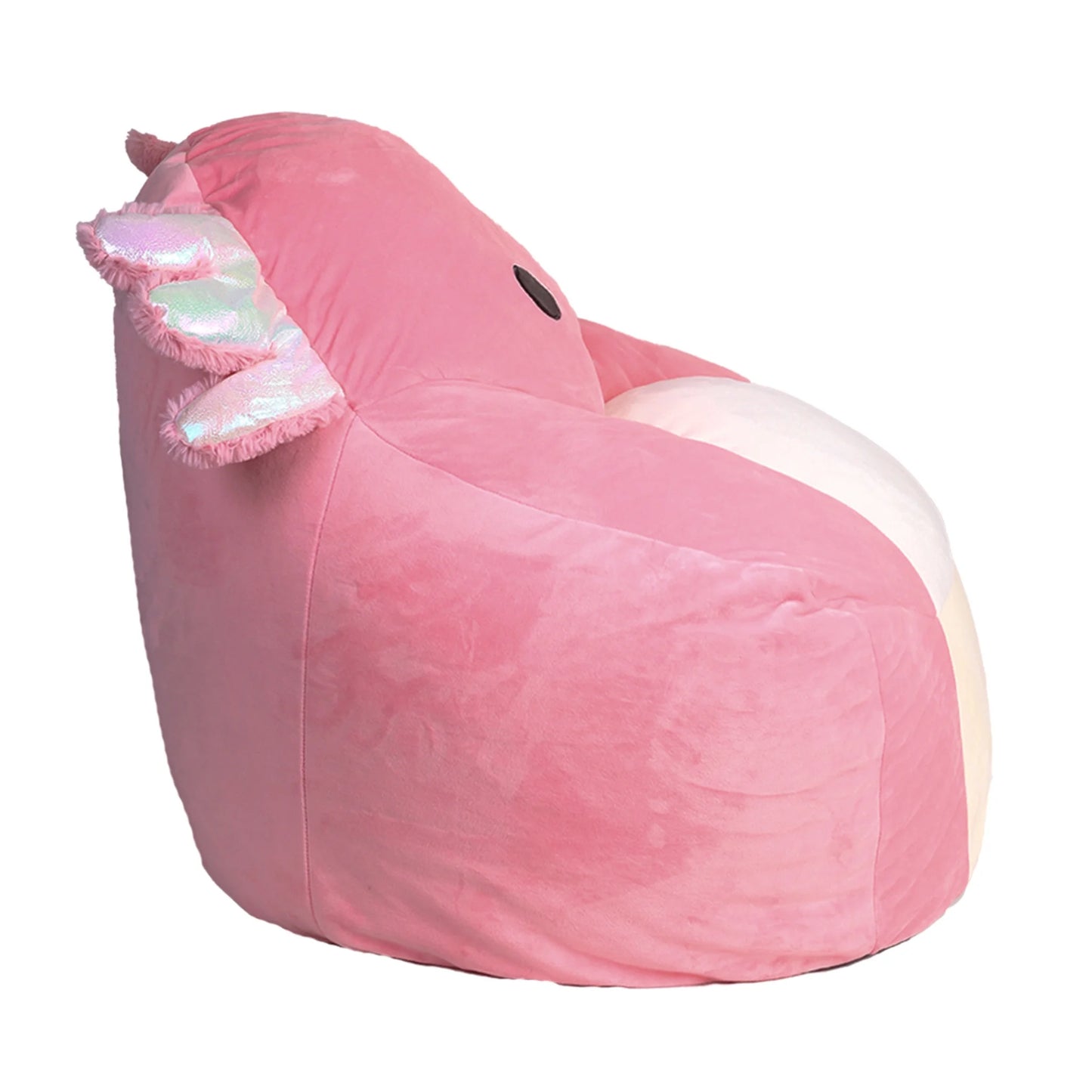 Official Archie Bean Bag Chair - 30 in Wide Kids Squishy Soft Chair, Pink/White