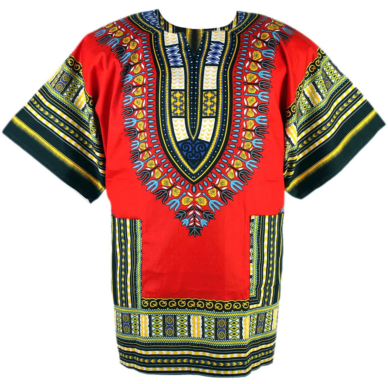 African Shirt for Men Women Dashiki Cotton T Shirt Traditional Tribal Clothing