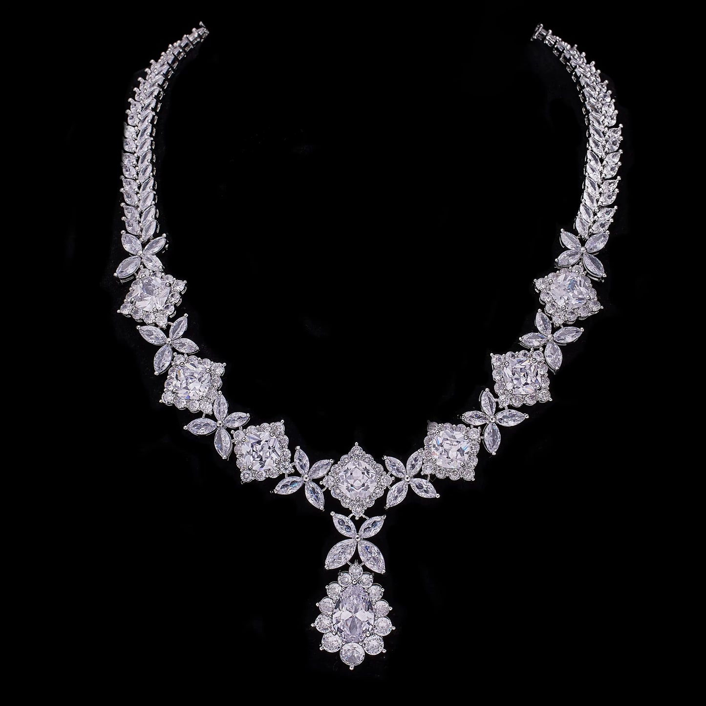 2024 Hot Selling 4-Piece Cubic Zirconia Bridal Jewelry Set, Dubai Nigeria Crystal Wedding Jewelry Set