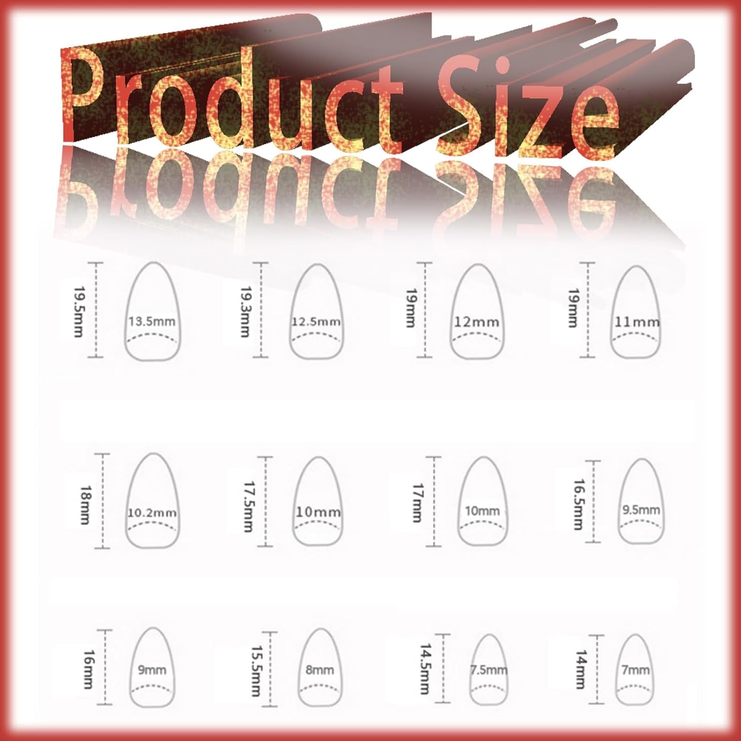 24Pcs Red Gradient Short Almond Press on Nails with Rose Flower Design, Glossy Gold Glitter False Nails Gel Glue on Nails, Shine Ombre Manicure Art Acrylic Fake Nails Stick on Nails for Women Girls