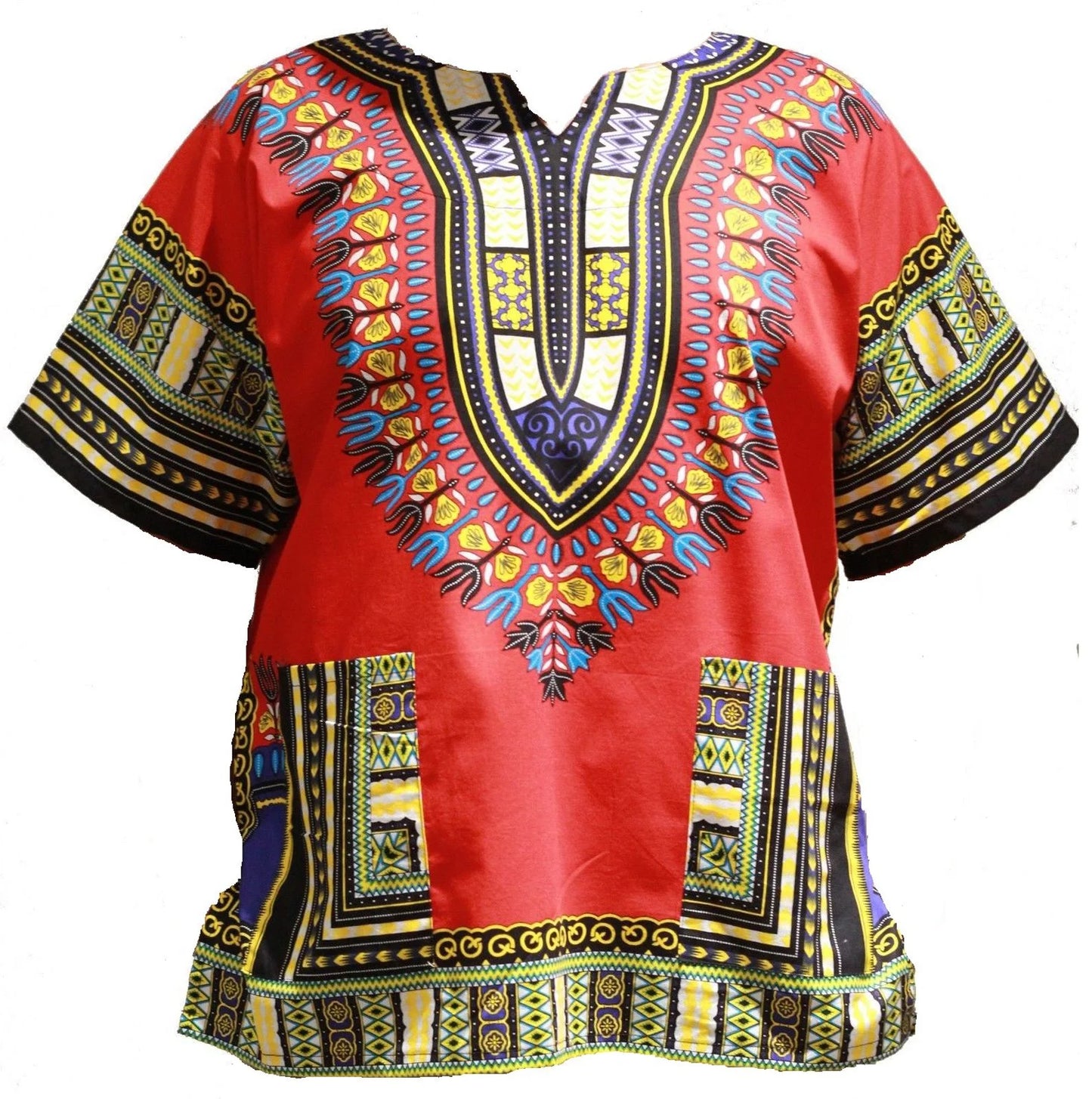 African Shirt for Men Women Dashiki Cotton T Shirt Traditional Tribal Clothing